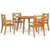 vidaXL Juego de comedor de jard&iacute;n 5 piezas madera maciza de acacia