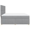 vidaXL Cama box spring con colch&oacute;n tela gris claro 200x200 cm