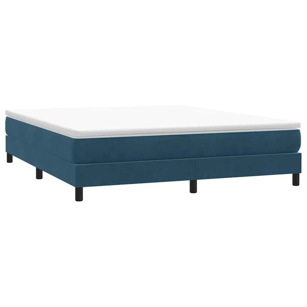 vidaXL Cama box spring sin colch&oacute;n terciopelo azul oscuro 180x210 cm