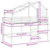 vidaXL Cama alta escalera y techo madera maciza pino blanca 90x190 cm