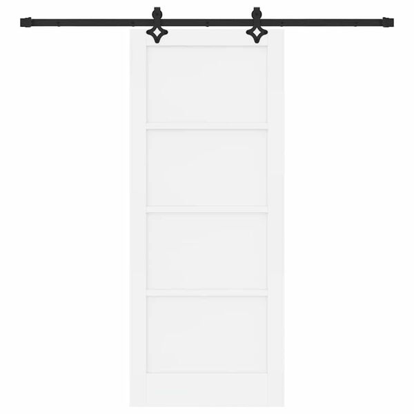 vidaXL Puerta Corredera y Negro 83 x 202 cm Madera de pino macizo