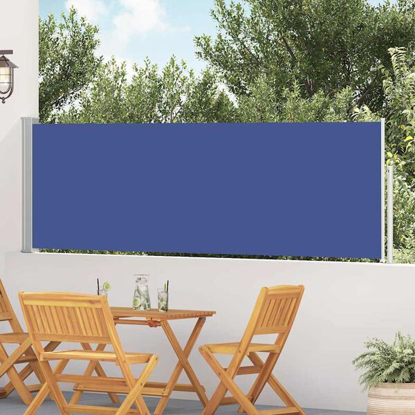 vidaXL Toldo lateral retr&aacute;ctil de jard&iacute;n azul 100x500 cm