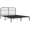vidaXL Estructura cama sin colchón con cabecero metal negro 140x190 cm