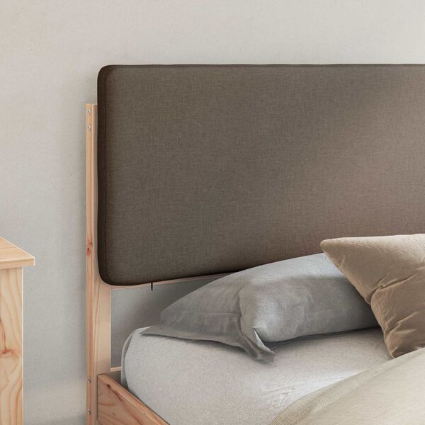 vidaXL Estructura de Cama con Cabecera Tapizada Taup&eacute; 200 x 200 cm