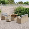 vidaXL Conjunto de sof&aacute; de jard&iacute;n con coj&iacute;n 8 pcs Beige y Gris Claro