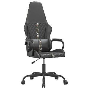 vidaXL Silla gaming con masaje cuero sint&eacute;tico color camuflaje y negro