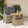 vidaXL Set comedor de jard&iacute;n 2 pzas con cojines rat&aacute;n sint&eacute;tico beige