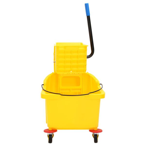 vidaXL Cubo para fregona con escurridor y ruedas PP amarillo 36 L