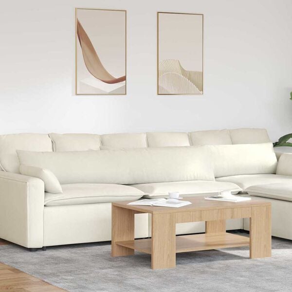 vidaXL Cojines de sofá 2 pcs Crema 200 x 40 cm Tela de pana