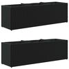 vidaXL Jardineras con 3 maceteros 2 uds rat&aacute;n PE negro 105x30x32 cm