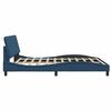 vidaXL Estructura de cama sin colch&oacute;n Hanko tela azul 180x200 cm