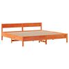 vidaXL Cama sin colch&oacute;n madera maciza de pino marr&oacute;n cera 200x200 cm