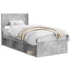 vidaXL Estructura de cama con almacenamiento y cabecero Gris Hormig&oacute;n