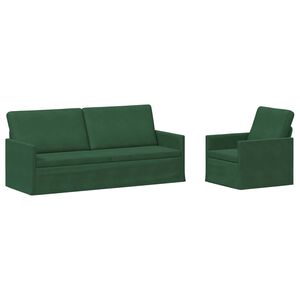 vidaXL Juego de Sof&aacute; 2 pcs Verde Selva Tela de Pana