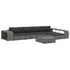 vidaXL Set de muebles de jard&iacute;n 8 pzas y cojines rat&aacute;n sint&eacute;tico gris
