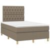 vidaXL Cama box spring con colch&oacute;n tela gris taupe 120x190 cm