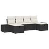 vidaXL Conjunto de sof&aacute; de jard&iacute;n 6 pcs Negro rat&aacute;n sint&eacute;tico