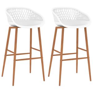 vidaXL Taburetes de cocina 2 unidades blanco