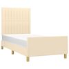 vidaXL Estructura de cama sin colchón tela crema 90x190 cm