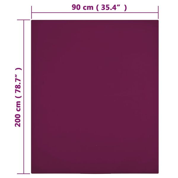 vidaXL S&aacute;banas bajeras jersey 2 uds algod&oacute;n burdeos 90x200 cm