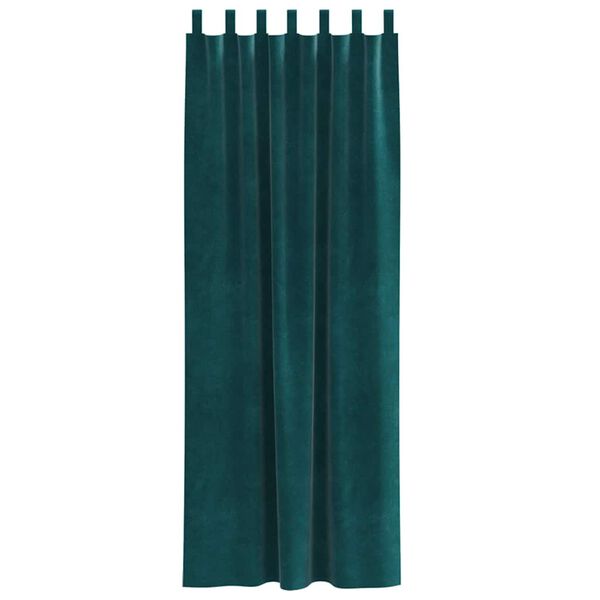 vidaXL Cortinas opacas 2 pcs Verde oscuro 140 x 260 cm Terciopelo