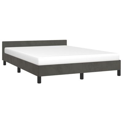 vidaXL Estructura cama con cabecero terciopelo gris oscuro 140x190 cm