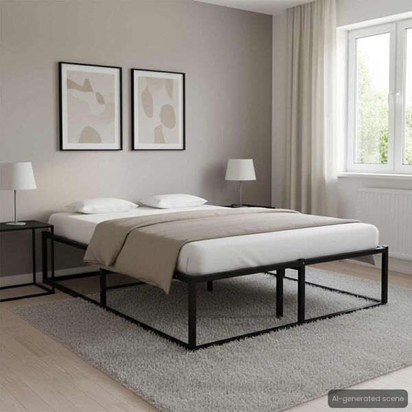 vidaXL Estructura de cama sin colch&oacute;n metal negro 120x200 cm