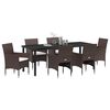 vidaXL Conjunto de Comedor de Jard&iacute;n 7 pcs Marr&oacute;n rat&aacute;n sint&eacute;tico