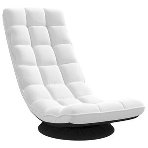 vidaXL Silla giratoria de suelo de tela blanca 70x51x79 cm
