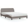 vidaXL Cama con colch&oacute;n Dover tela gris taupe 140x200 cm