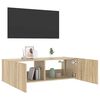 vidaXL Mueble de TV de pared con luces LED roble Sonoma 100x35x31 cm