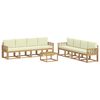 vidaXL Conjunto de sof&aacute;s de exterior con coj&iacute;n 9 pcs Blanco y Crema