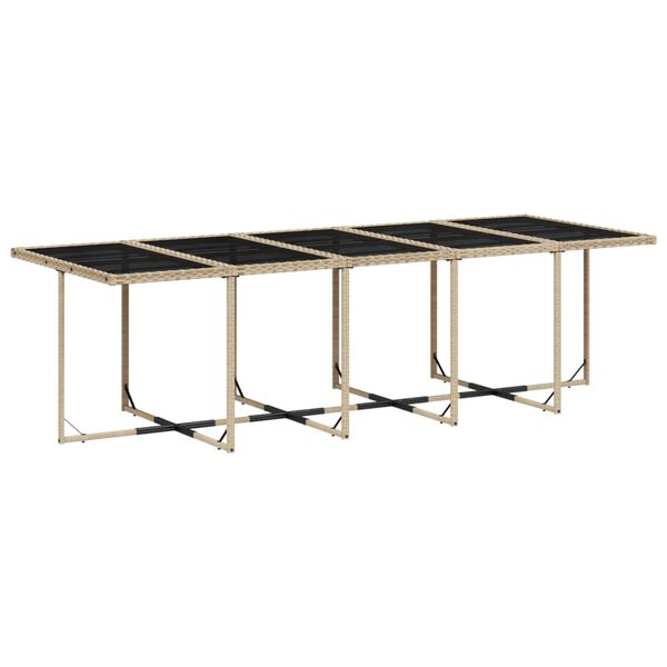 vidaXL Set comedor de jard&iacute;n con cojines 15 pzas rat&aacute;n sint&eacute;tico beige
