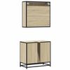 vidaXL Set de muebles de baño 2 pzas madera contrachapada roble Sonoma
