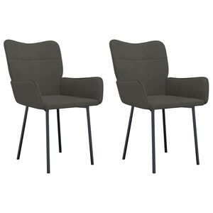 vidaXL Sillas de comedor 2 unidades terciopelo gris oscuro