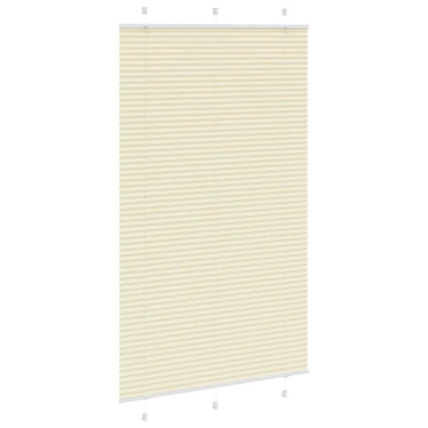 vidaXL Estor Plisado crema 115x200 cm Tela Ancho 114,4 cm Poli&eacute;ster