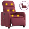 vidaXL Sill&oacute;n de masaje reclinable el&eacute;ctrico tela rojo tinto