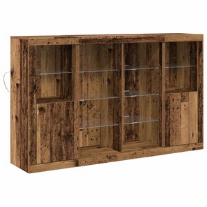 vidaXL Aparador LED Madera vieja 163 x 37 x 100 cm