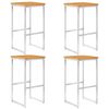 vidaXL Taburetes de bar 4 uds madera maciza acacia y acero inoxidable