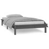 vidaXL Estructura de cama con LED madera maciza gris 100x200 cm