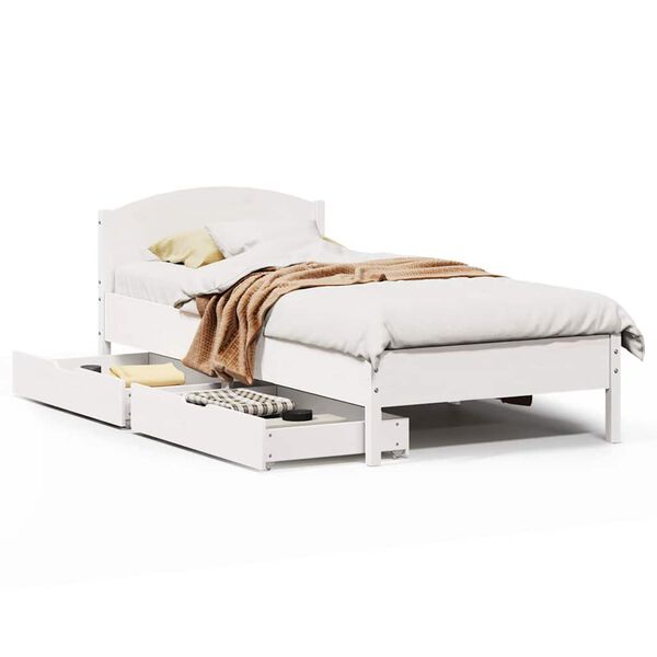 vidaXL Estructura de cama sin colch&oacute;n madera de pino blanca 90x200 cm