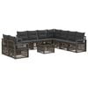 vidaXL Conjunto de sof&aacute;s de jard&iacute;n 10 uds. Gris rat&aacute;n sint&eacute;tico