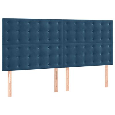 vidaXL Estructura cama con cabecero terciopelo azul oscuro 200x200 cm