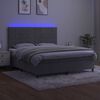 vidaXL Cama box spring colch&oacute;n y LED terciopelo gris claro 180x200 cm