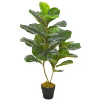 vidaXL Planta artificial ficus con macetero 90 cm verde