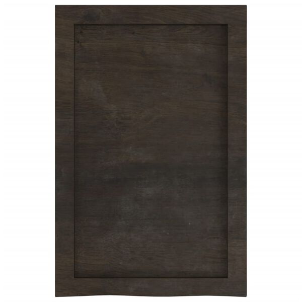 vidaXL Encimera de ba&ntilde;o madera tratada marr&oacute;n oscuro 40x60x(2-6) cm