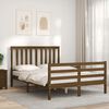 vidaXL Estructura cama y cabecero madera maciza marr&oacute;n miel 140x190 cm