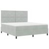 vidaXL Cama Box Spring LED Gris Claro 180 x 200 cm Terciopelo