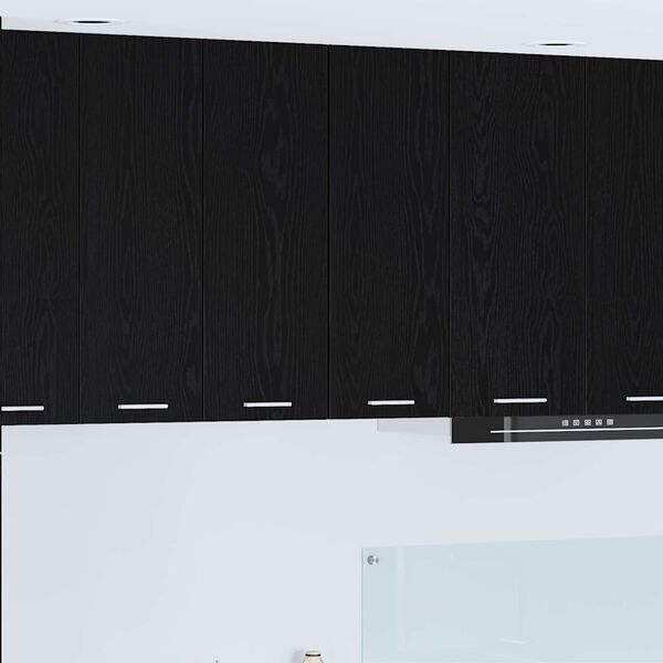 vidaXL Mueble colgante con puerta 2 pcs Roble Negro y 30 x 31 x 80 cm