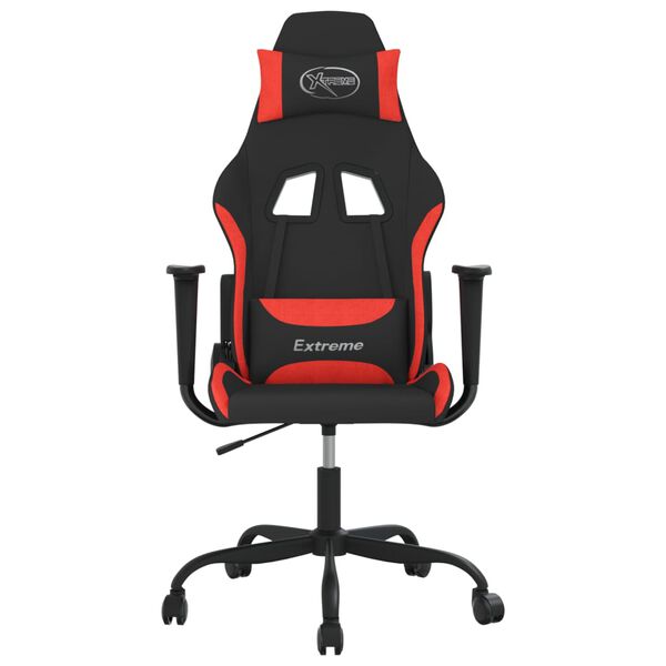 vidaXL Silla gaming tela negro y rojo